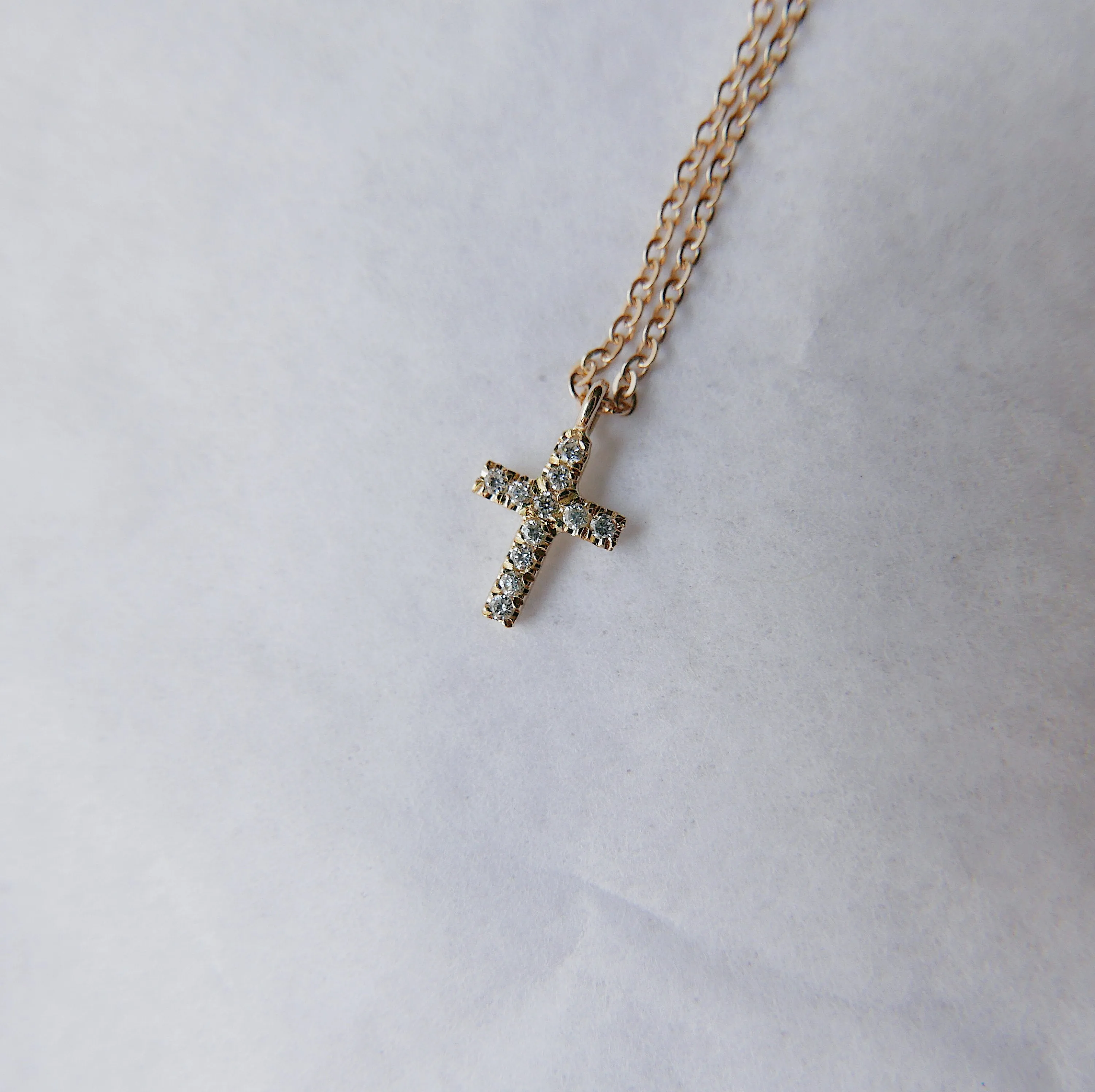 Mini Diamond Cross Necklace