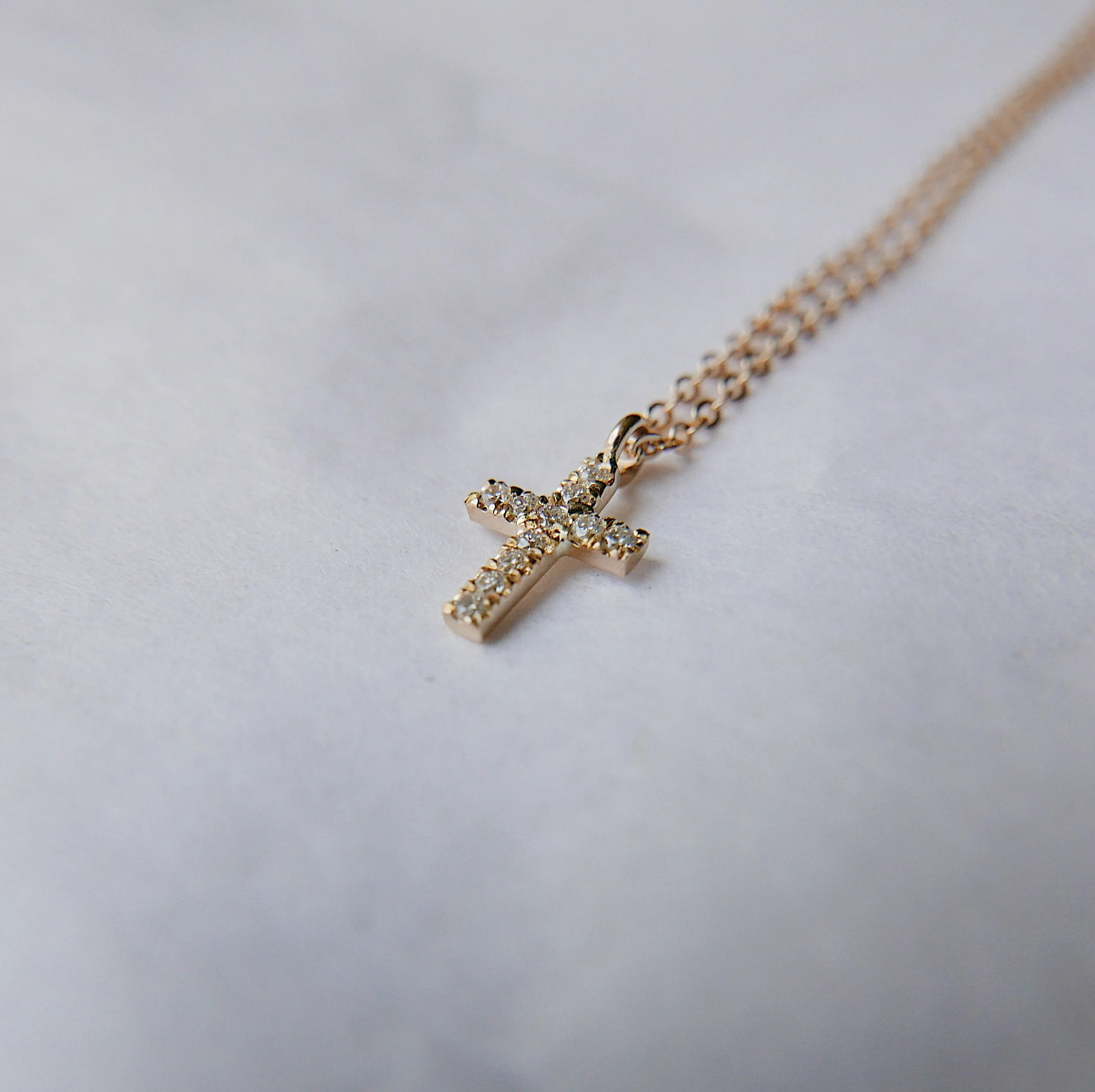Mini Diamond Cross Necklace