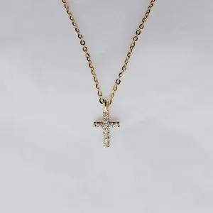 Mini Diamond Cross Necklace