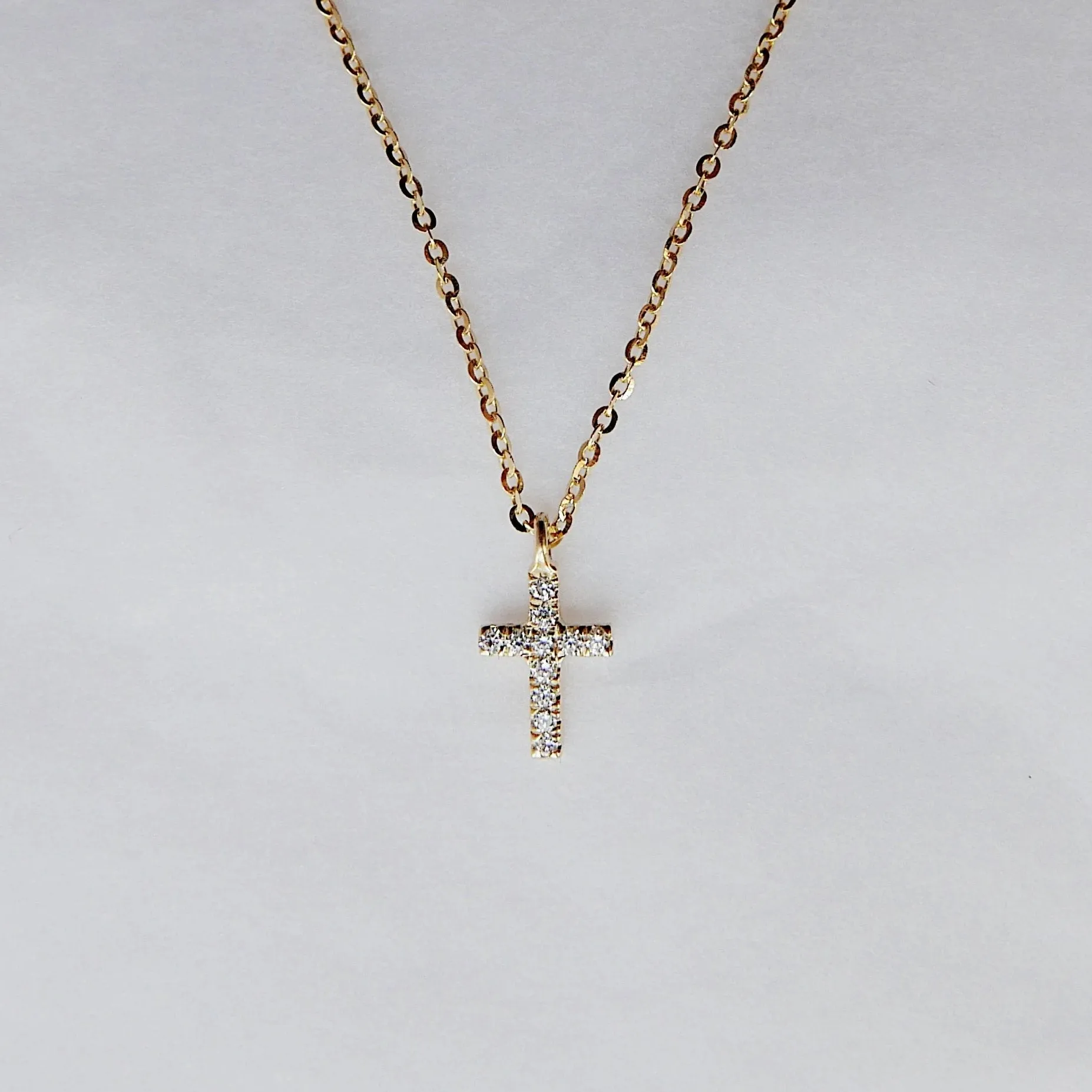 Mini Diamond Cross Necklace