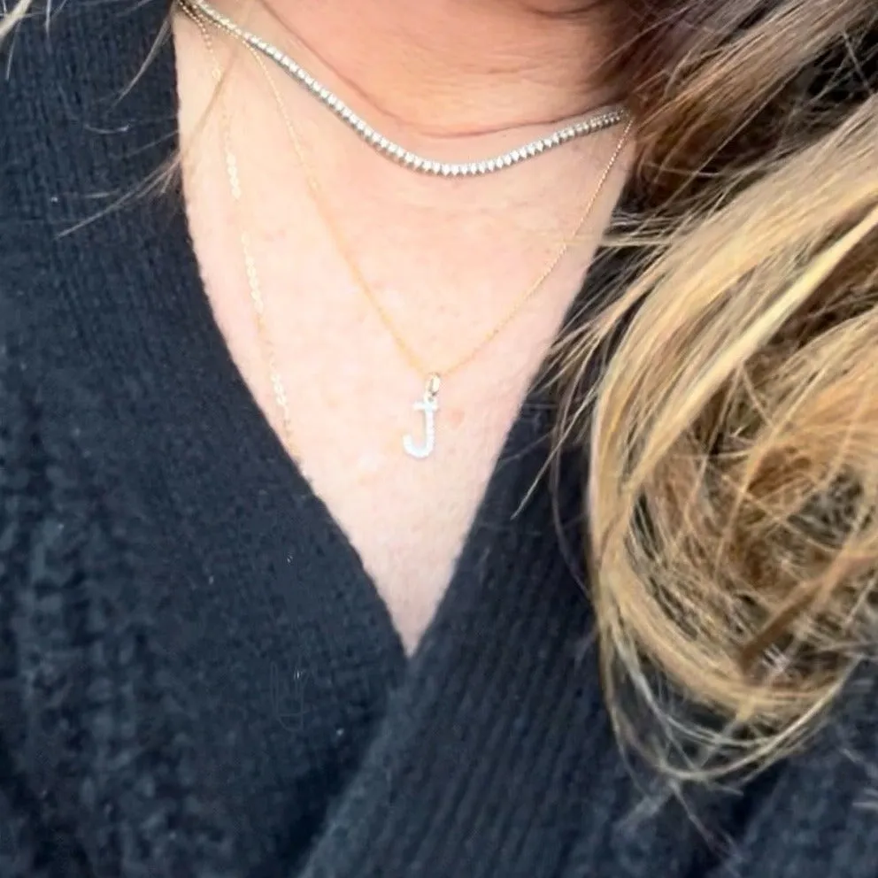 Mini Diamond Initial Necklace