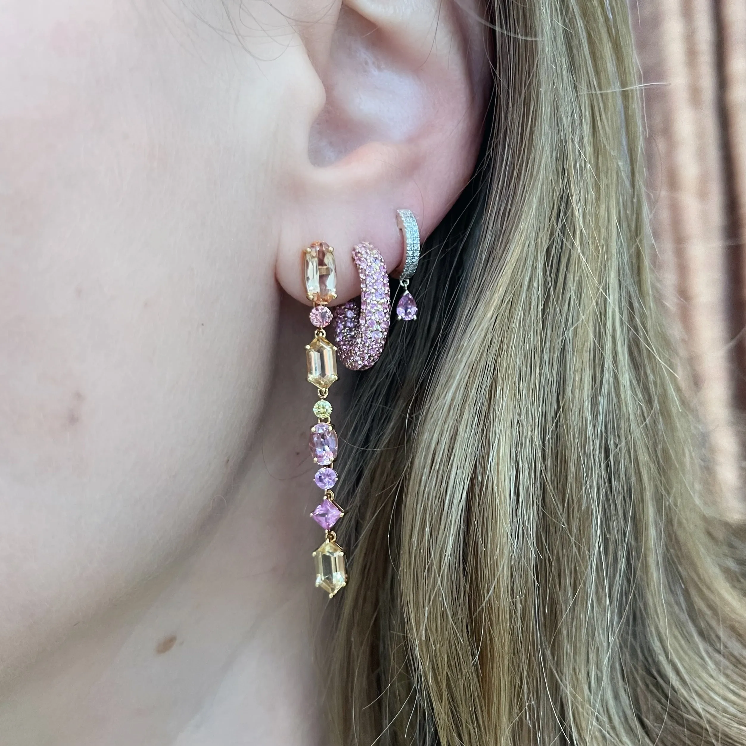 Mini Gemstone Party Hoop Earrings