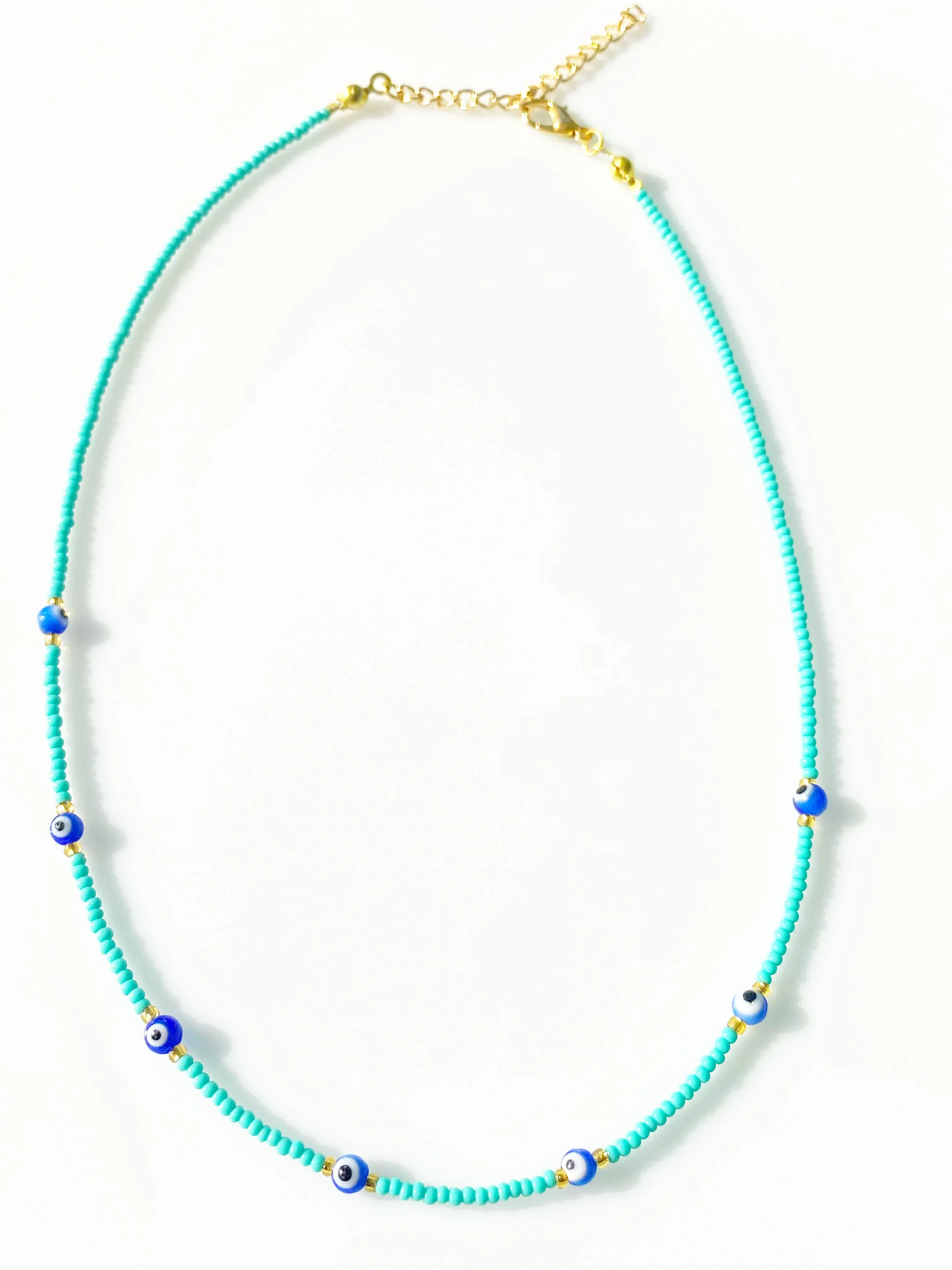 Minimalistic Evil Eye Bead Necklace