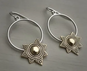 Mixed Metal Hoop Earrings