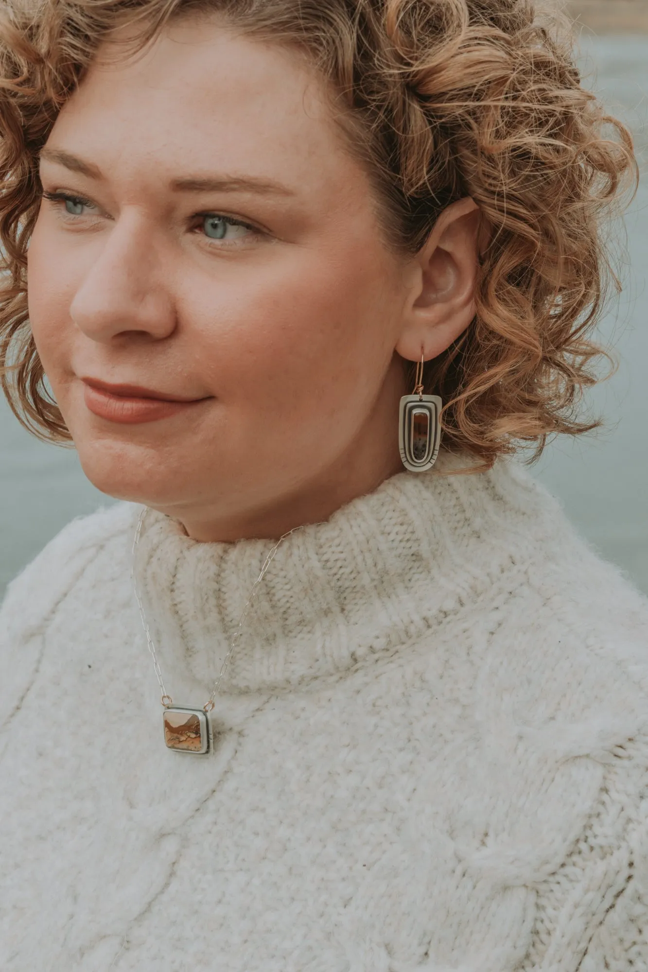 Montana Agate Statement Earrings with Gold-Filled Earwires