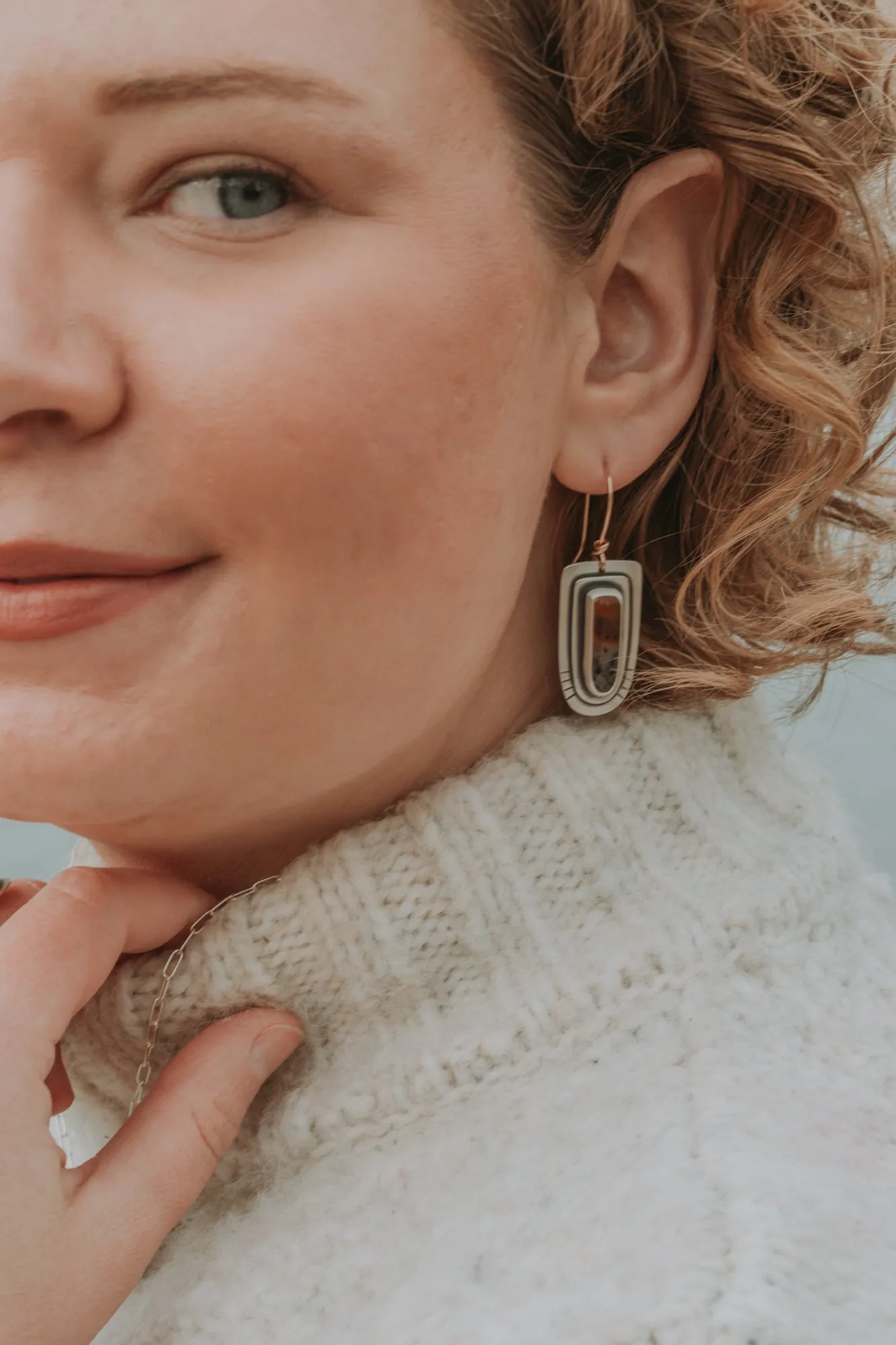 Montana Agate Statement Earrings with Gold-Filled Earwires