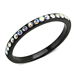MT6553 - Mystic Shimmering Crystals Aura Borealis effect! Ion Black Band - Minimalistic