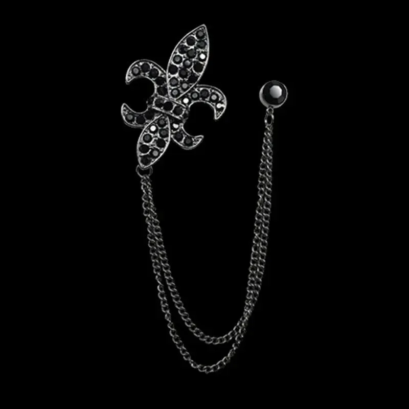 Multiple Styles Rhinestone Brooch Pin Tassel Lapel Pins Suit Shirt Collar Badge Corsage Brooches for Men's Jewelry Accessories