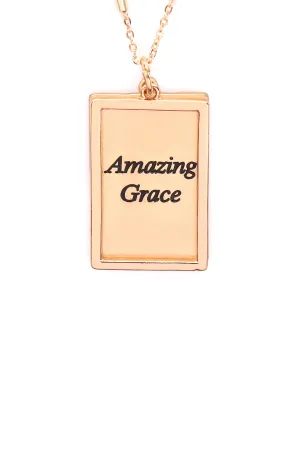 MYN1421MGAMZ - "AMAZING GRACE" ETCHED BRASS BOX PENDANT NECKLACE