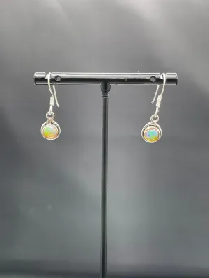 Natural Ethiopian Opal Sterling Silver Dangle Earrings