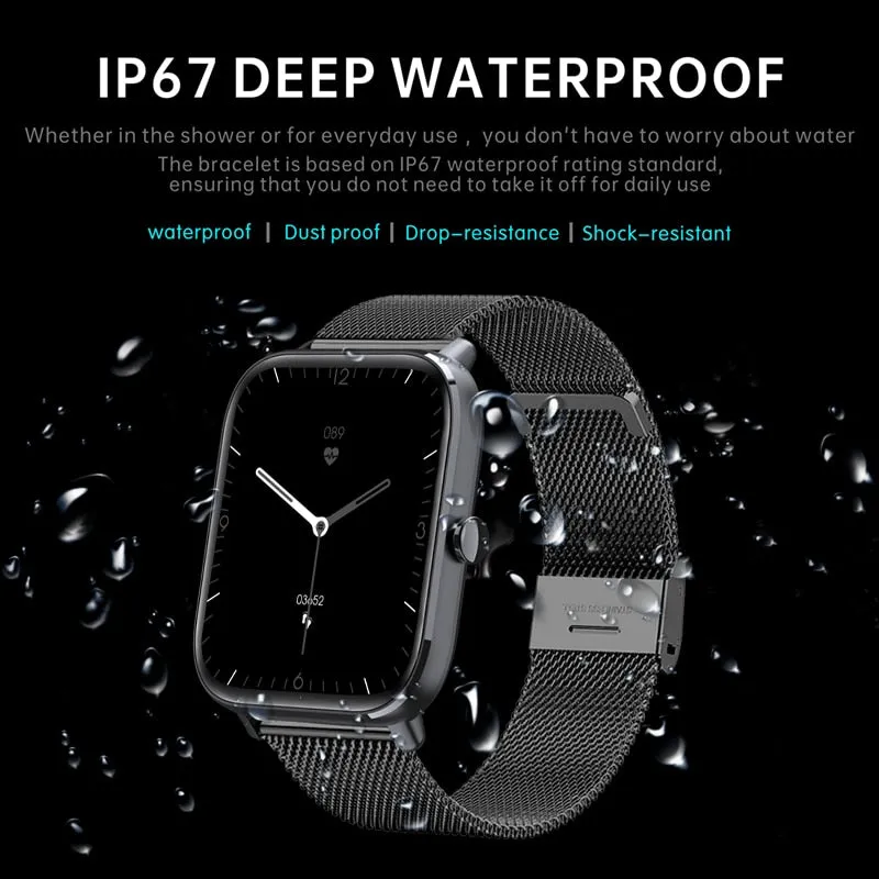 New 1.69 Inch Smart Watch Pk P8 Men Heart Rate Monitor Body Temperature Waterproof Women Smartwatch Fitness Tracker For iPhone