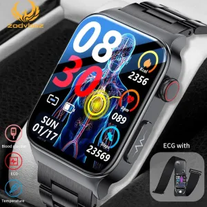 New ECG PPG Smart Watch Men Sangao Laser Health Heart Rate Blood Glucose Blood Pressure Watches Fitness Waterproof Smartwatch