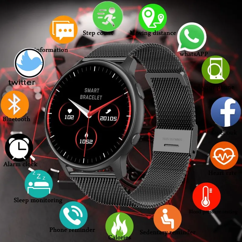 New Round Screen Smart Watch Men Full Touch Screen Sport Fitness Watch IP67 Waterproof Bluetooth For Android ios Smartwatch Men