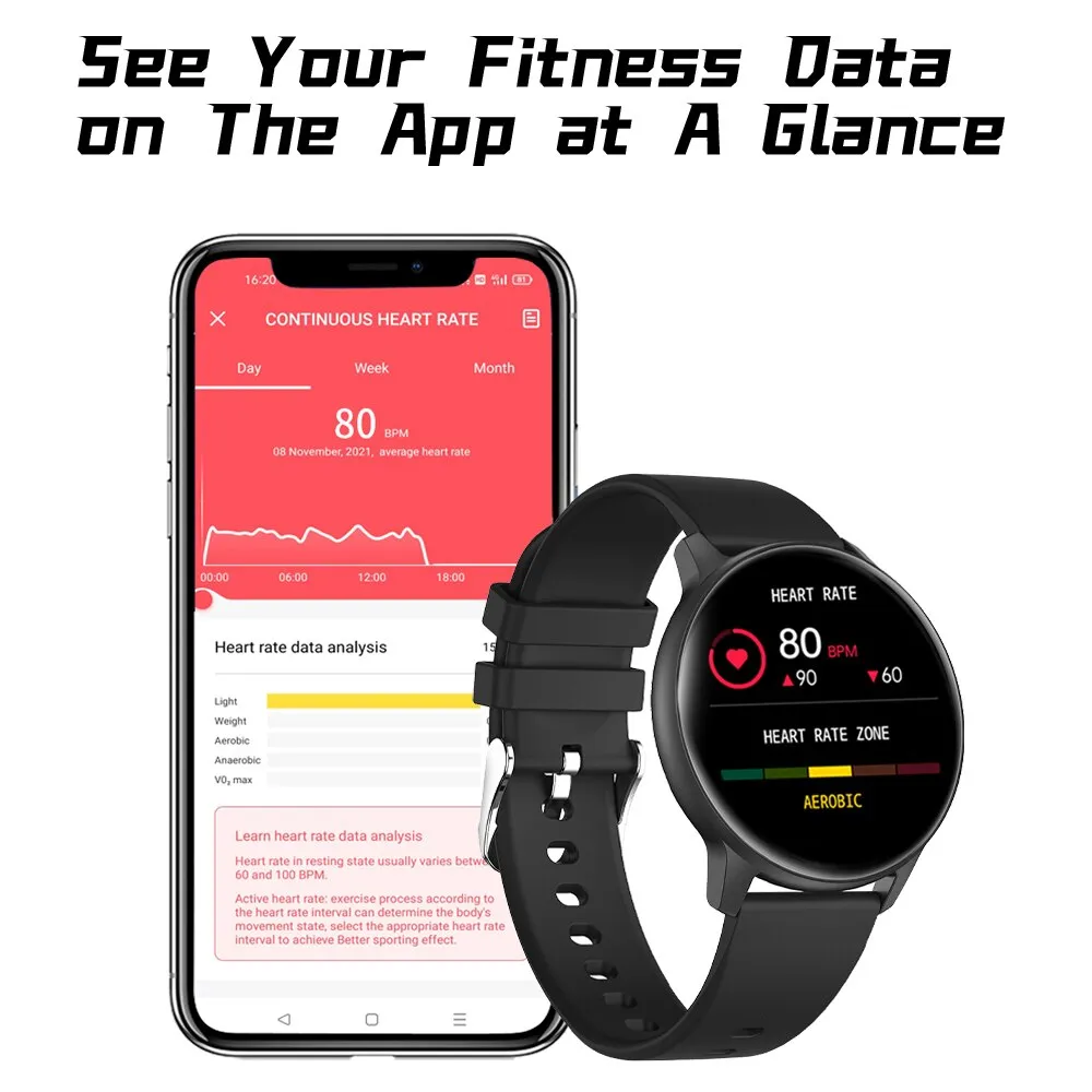 New Round Screen Smart Watch Men Full Touch Screen Sport Fitness Watch IP67 Waterproof Bluetooth For Android ios Smartwatch Men