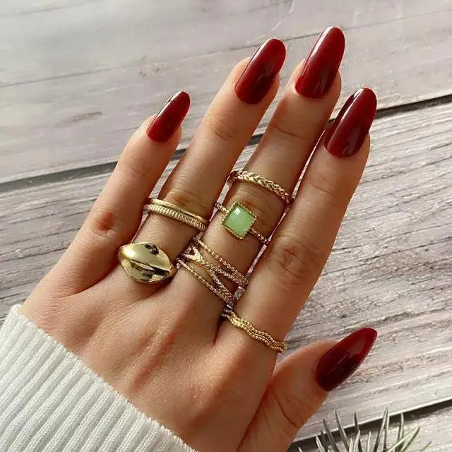 New Vintage Style Gold Midi Round Twist Rings Set For Women And Girls Ring Trendy Metal Knuckle Finger Rings Jewelry