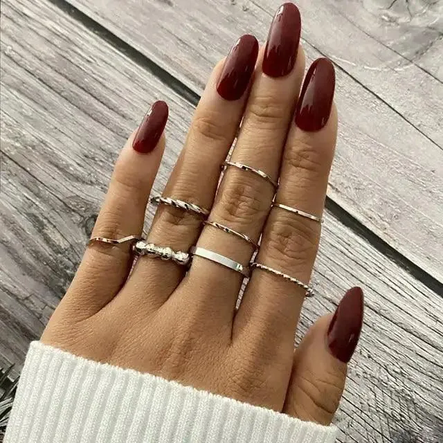 New Vintage Style Gold Midi Round Twist Rings Set For Women And Girls Ring Trendy Metal Knuckle Finger Rings Jewelry