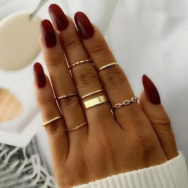 New Vintage Style Gold Midi Round Twist Rings Set For Women And Girls Ring Trendy Metal Knuckle Finger Rings Jewelry