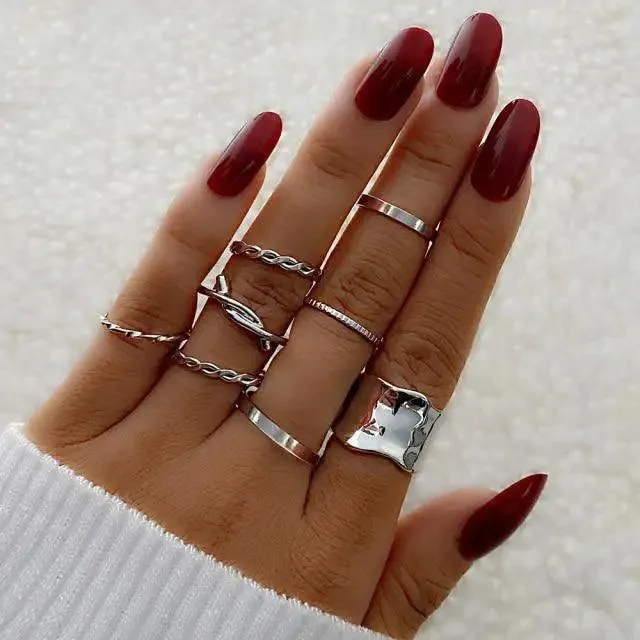 New Vintage Style Gold Midi Round Twist Rings Set For Women And Girls Ring Trendy Metal Knuckle Finger Rings Jewelry