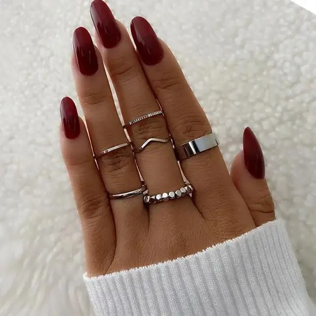 New Vintage Style Gold Midi Round Twist Rings Set For Women And Girls Ring Trendy Metal Knuckle Finger Rings Jewelry