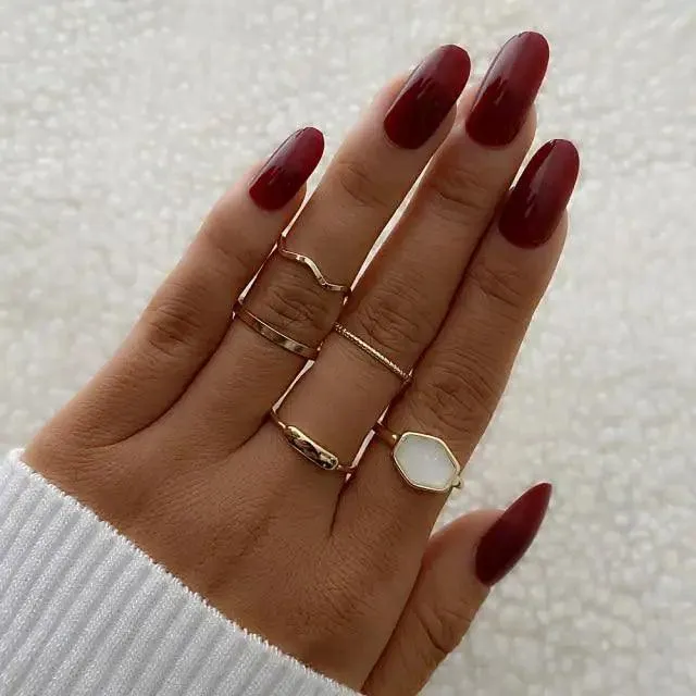 New Vintage Style Gold Midi Round Twist Rings Set For Women And Girls Ring Trendy Metal Knuckle Finger Rings Jewelry