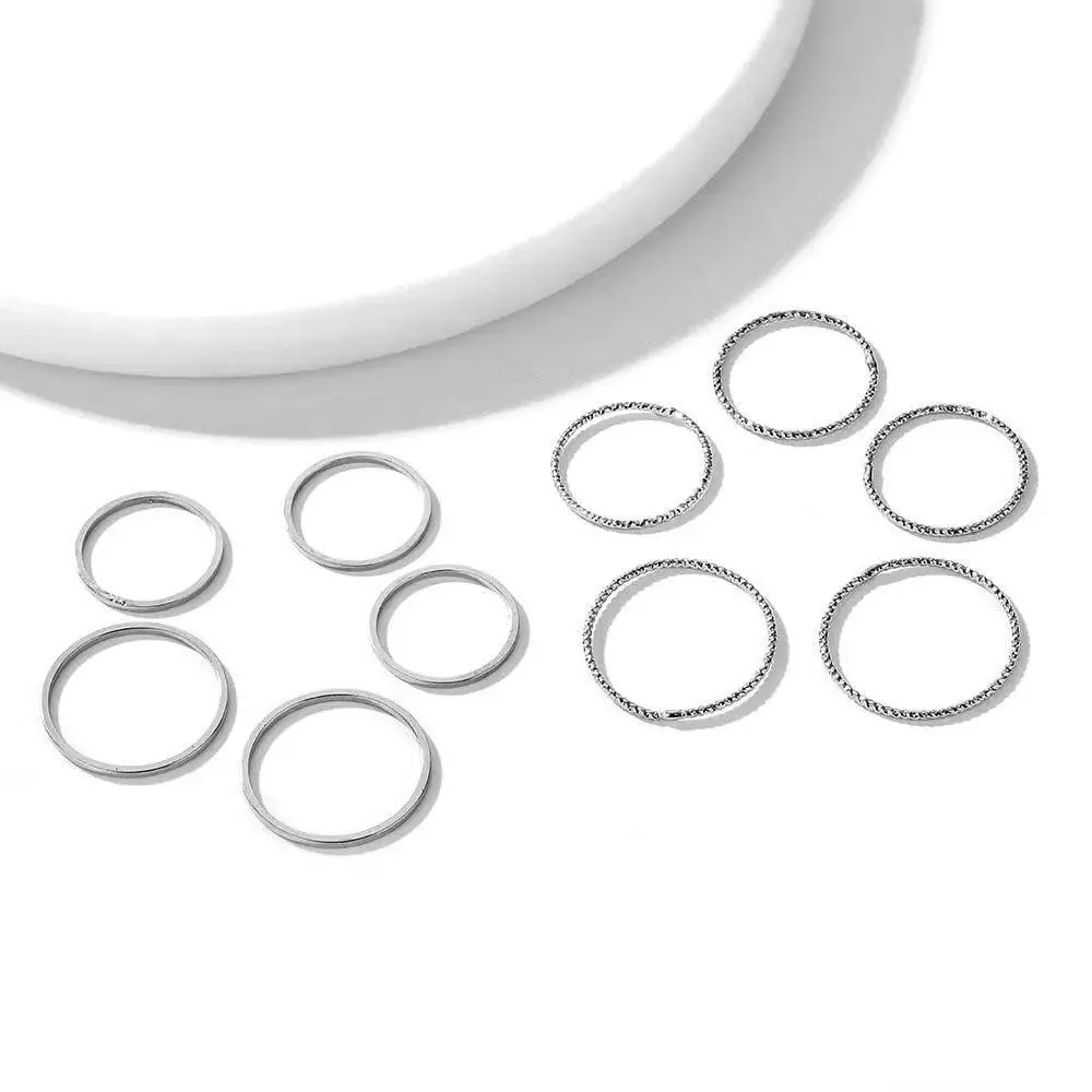 New Vintage Style Gold Midi Round Twist Rings Set For Women And Girls Ring Trendy Metal Knuckle Finger Rings Jewelry