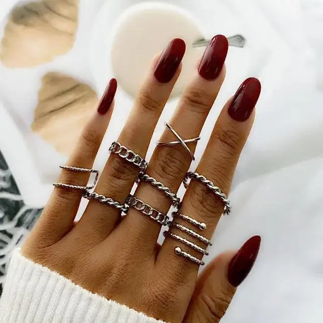 New Vintage Style Gold Midi Round Twist Rings Set For Women And Girls Ring Trendy Metal Knuckle Finger Rings Jewelry