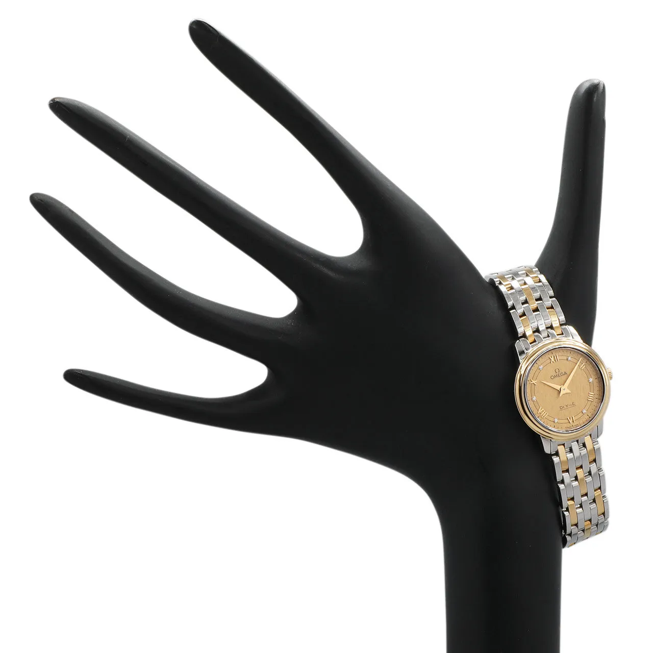 Omega Stainless Steel 18K Yellow Gold De Ville Prestige Quartz 424.20.27.60.58.004