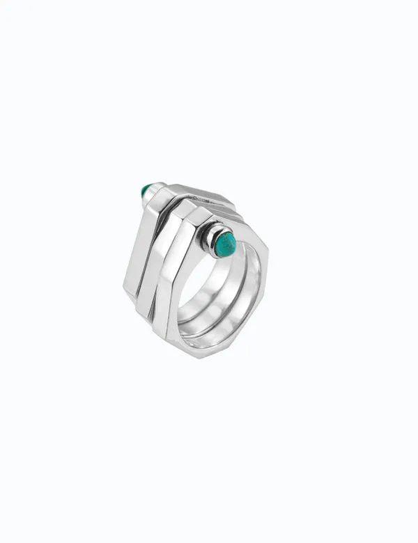 One Finger Two Finger Block Ring