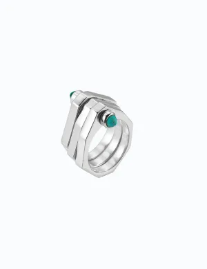 One Finger Two Finger Block Ring
