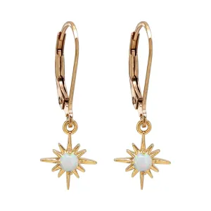 Opal Sun Ray Leverback Earrings