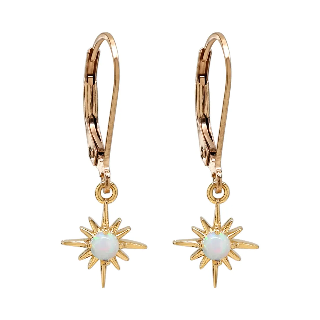 Opal Sun Ray Leverback Earrings