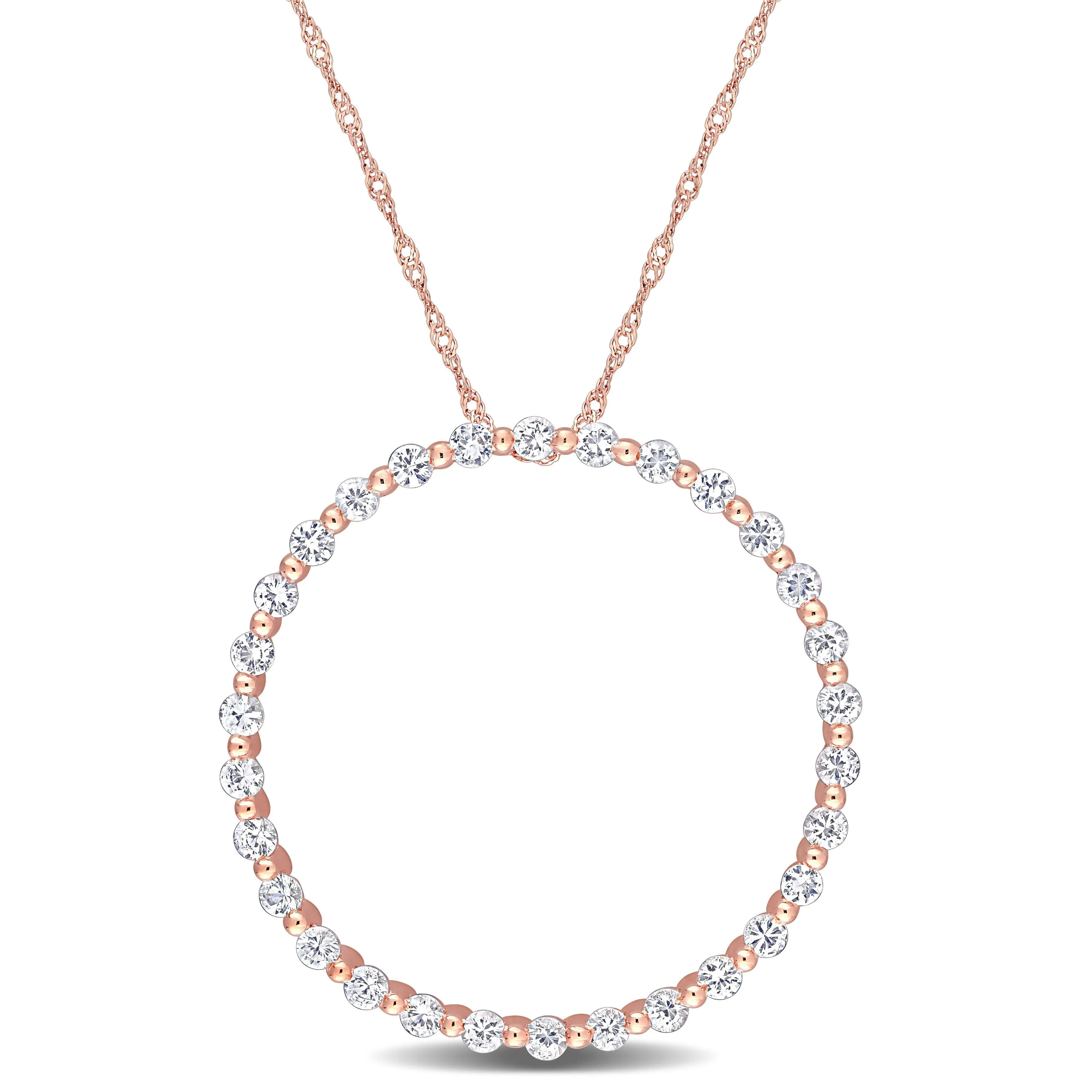 Open Circle Sapphire Pendant