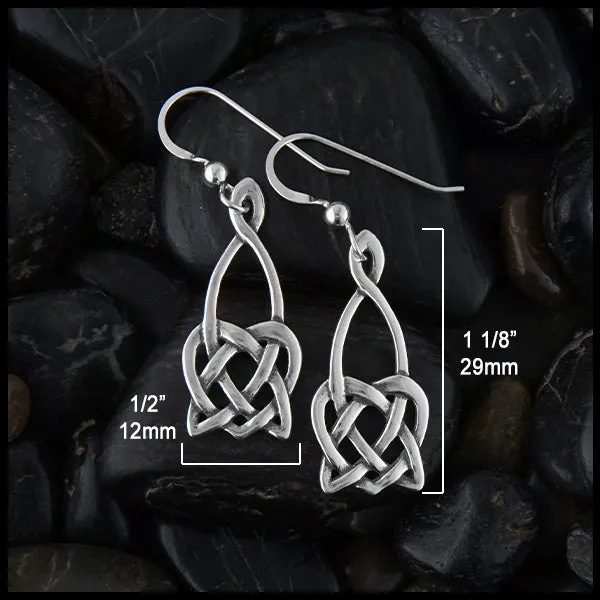 Open Heart Knot Earrings and Pendant Set