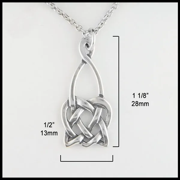 Open Heart Knot Earrings and Pendant Set