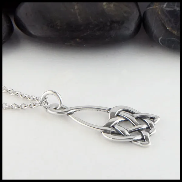 Open Heart Knot Earrings and Pendant Set