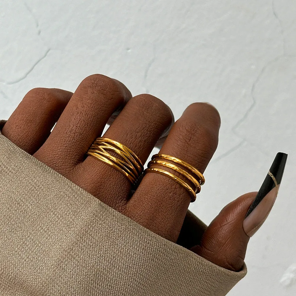 open ring set simple metal hand jewellry JLTR0518
