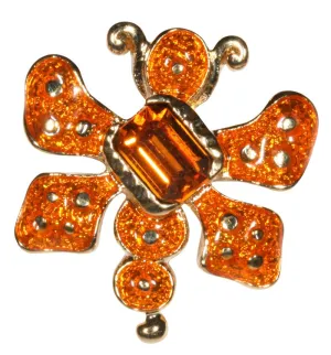 Orange Beetle Bug Pin