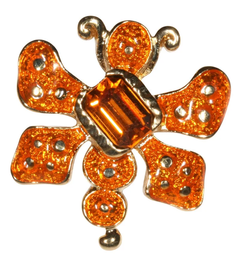 Orange Beetle Bug Pin