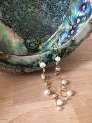 Orbit pearl earrings
