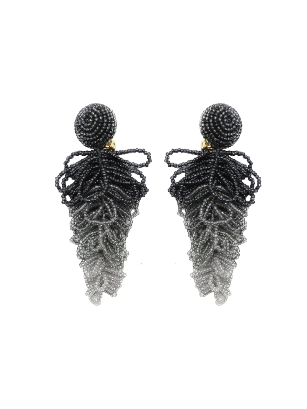 Oscar de la Renta Looped Tassel Earrings in Black