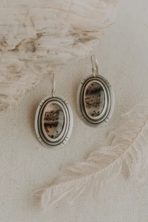 Oval Montana Agate Statement Earrings