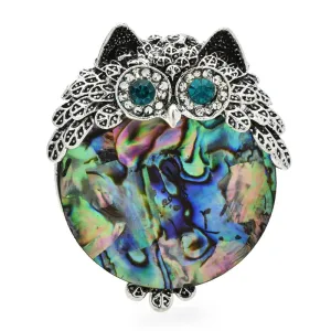 Owl Abalone Shell Brooches Pins