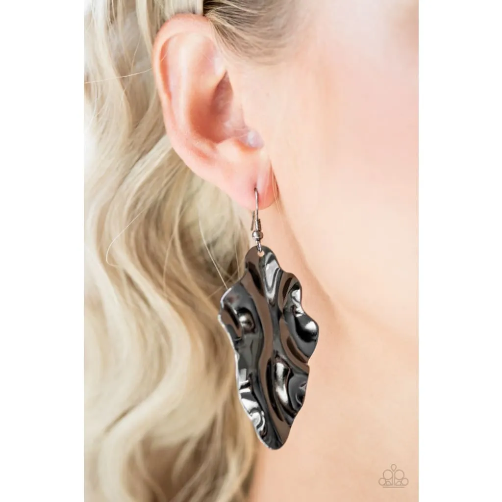 Paparazzi Fall Into Fall - Black Earrings