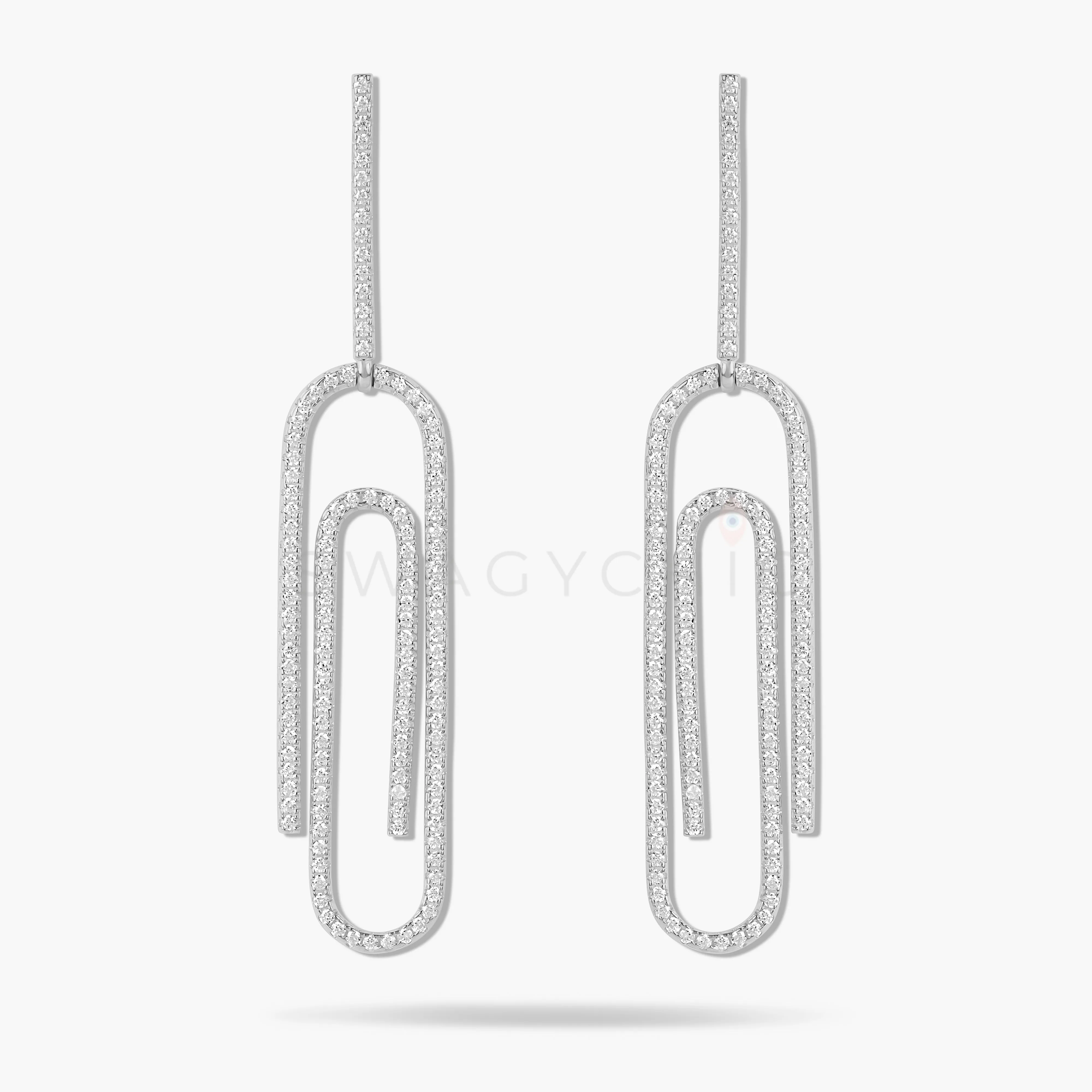 Paperclip Pave Earrings