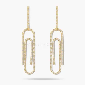 Paperclip Pave Earrings