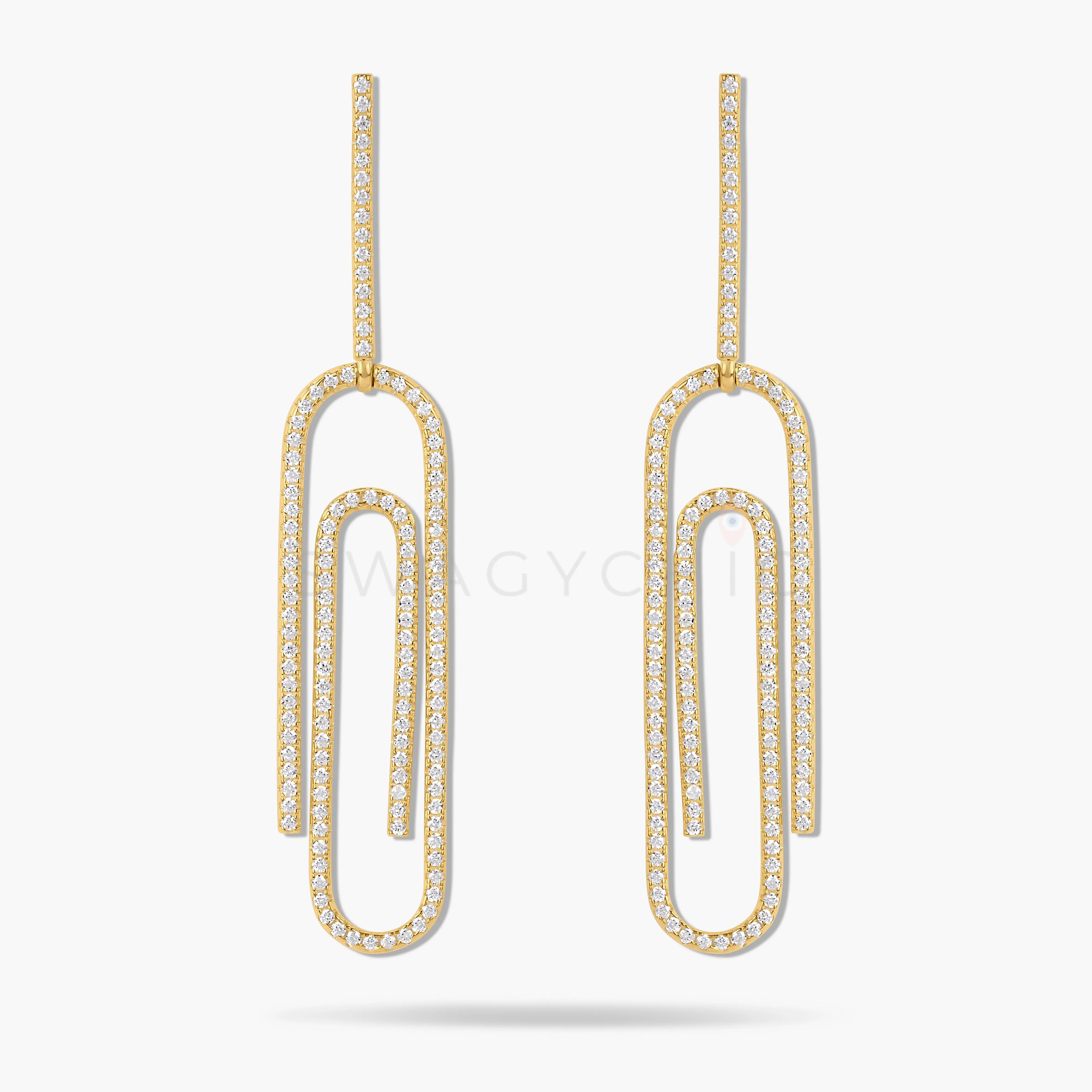 Paperclip Pave Earrings