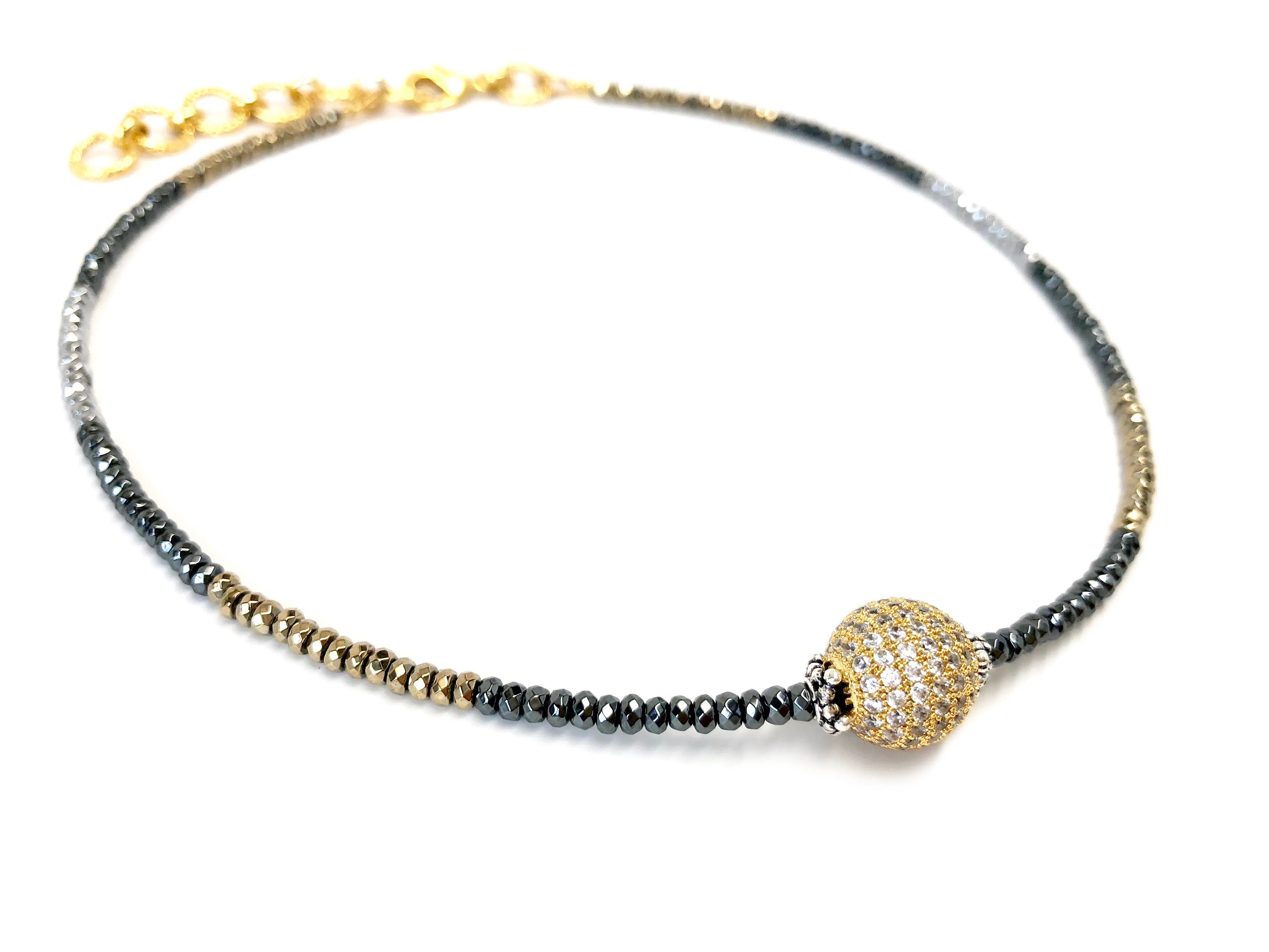 Pave Ball Collar Necklace Collection