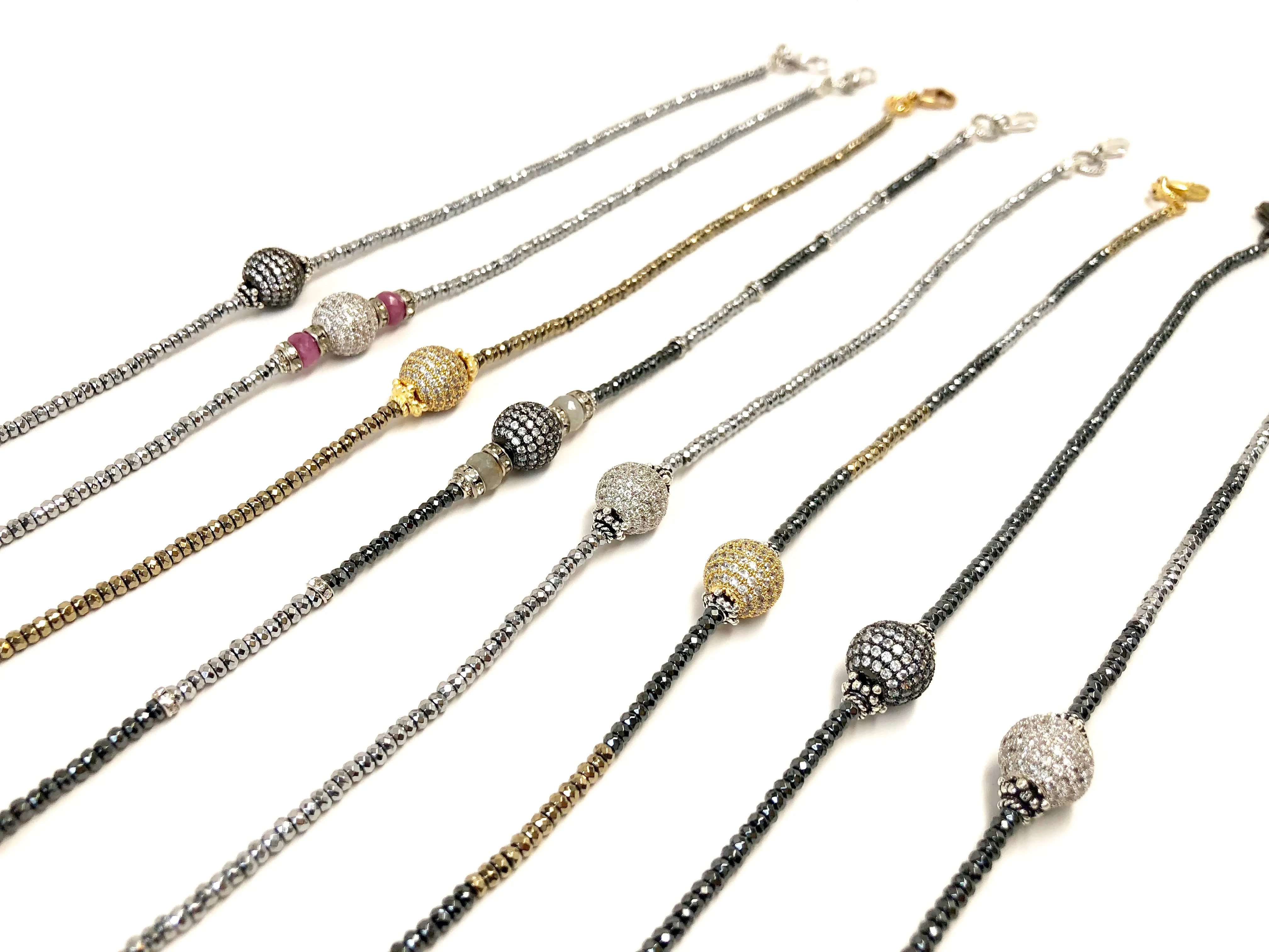 Pave Ball Collar Necklace Collection