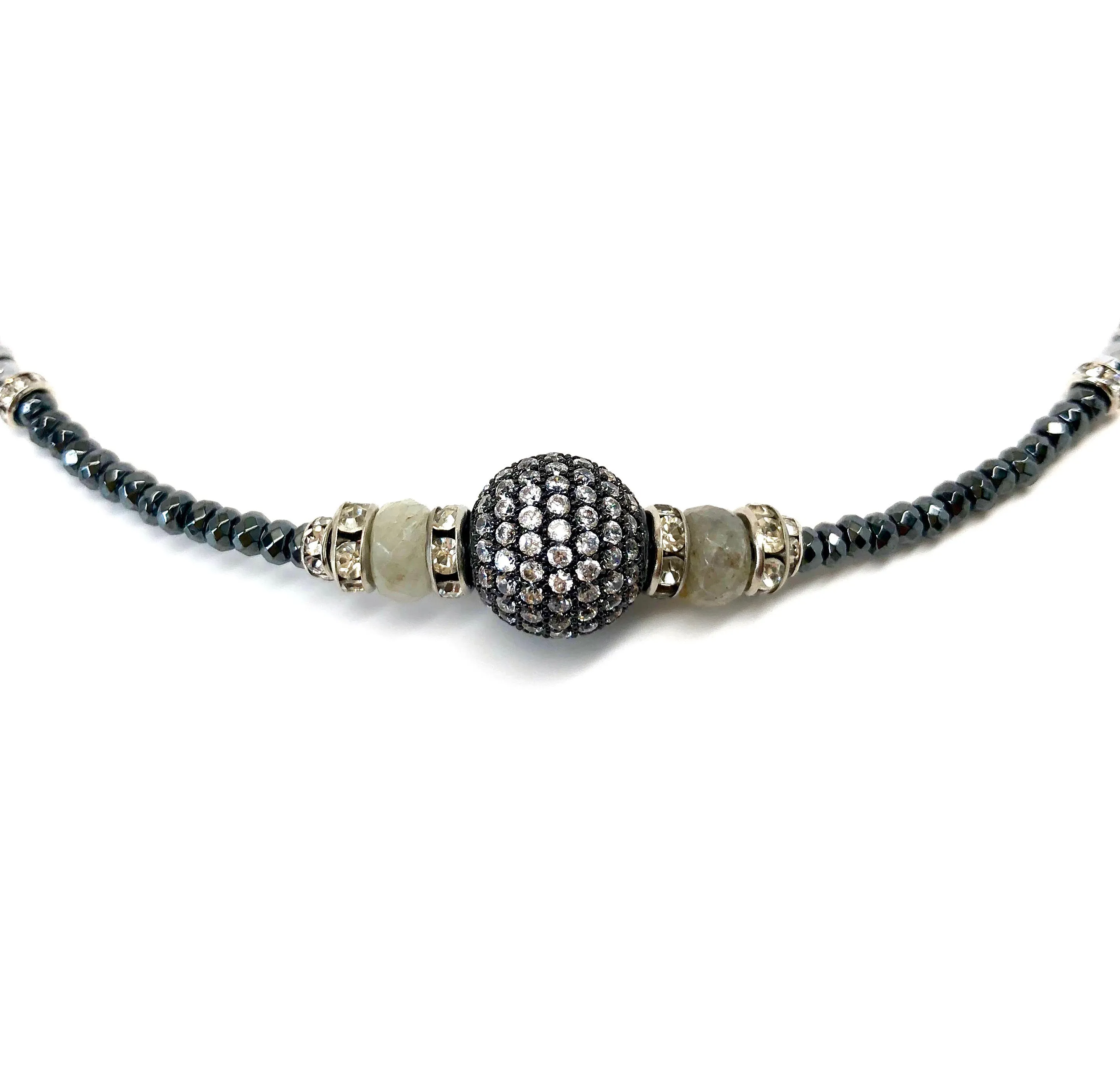 Pave Ball Collar Necklace Collection