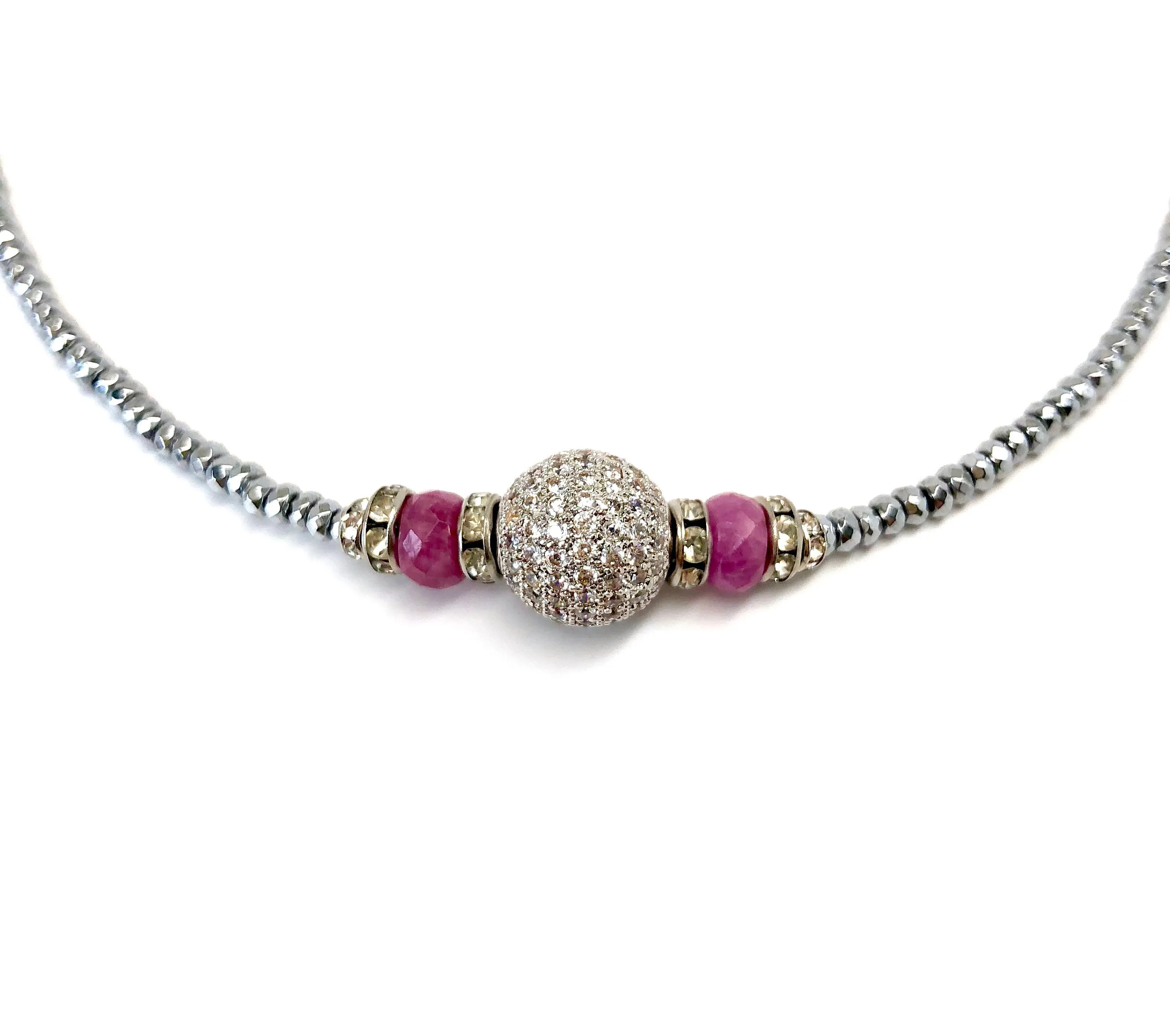 Pave Ball Collar Necklace Collection